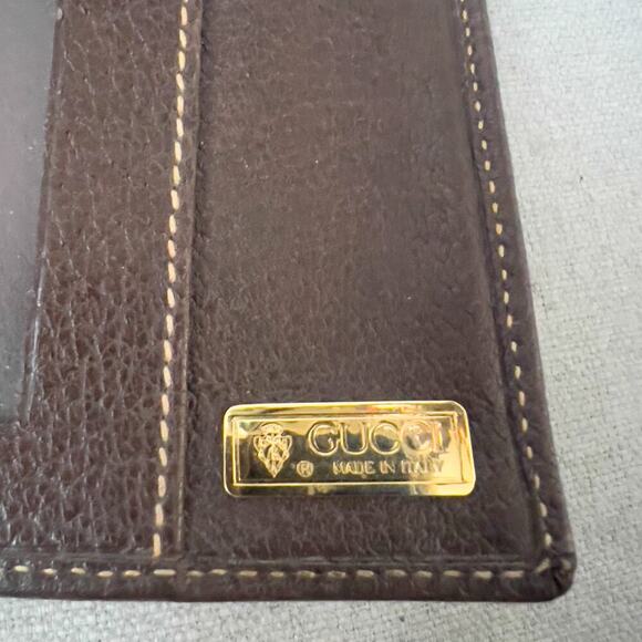 VIntage Gucci Wallet Trifold Brown Monogram GG Passport Sherry Line Canvas 80s - Picture 14 of 16